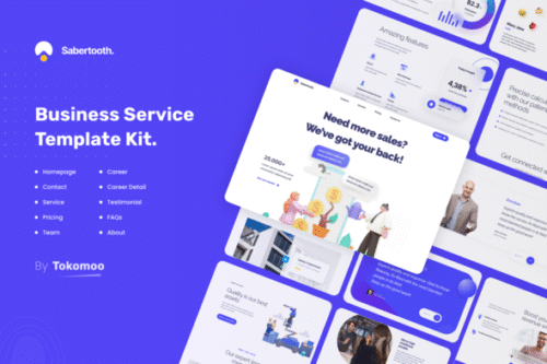 best Sabertooth Elementor template kit instant download