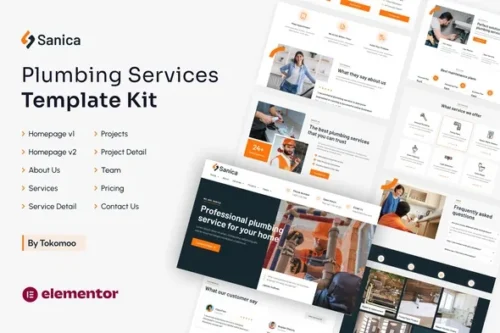 best plumbing website template Elementor download
