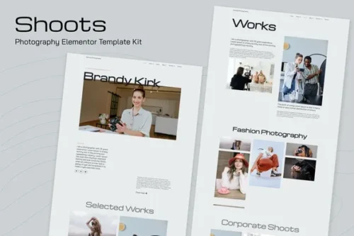best photography Elementor template kit instant download