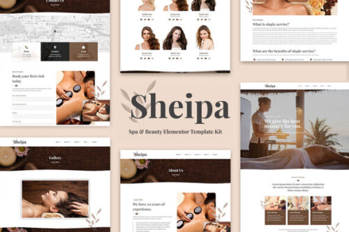 best spa beauty Elementor template kit instant download