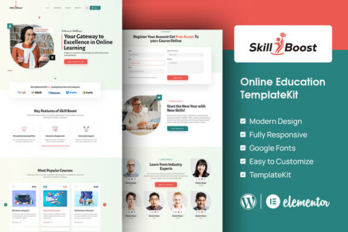 best Elementor education template instant download