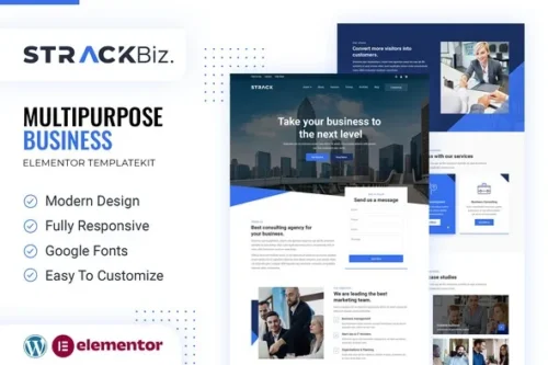 best STRACK Biz Elementor template kit download