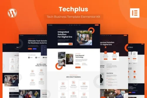 best Techplus Elementor template kit instant download