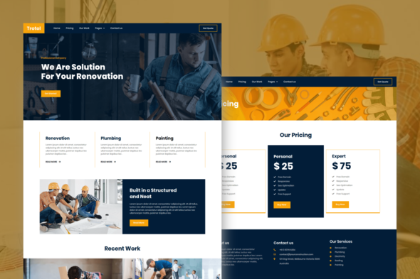 Trotol - Renovation Elementor Template Kit best Renovation Elementor Template Kit for construction websites download