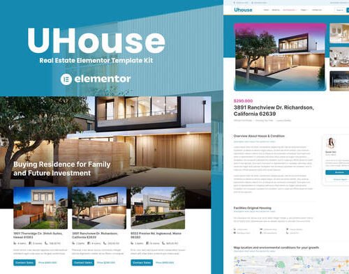 UHouse - Real Estate Elementor Template Kit