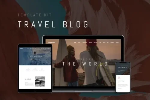 best travel blog Elementor template kit download