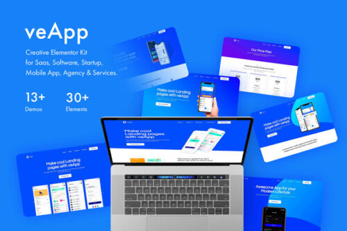 best veApp Elementor template kit for mobile app download