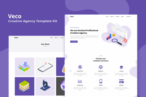best Veco creative agency Elementor template kit download