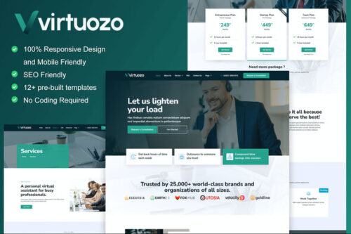 best Virtuozo virtual assistant website template download