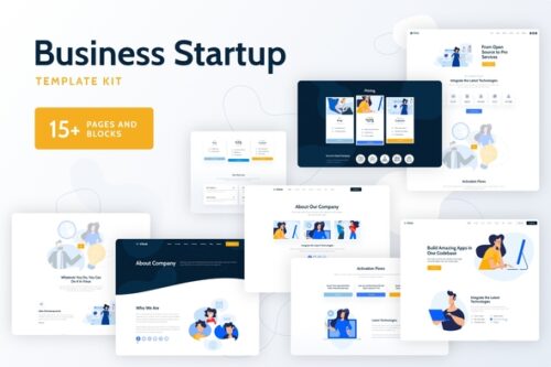 best business startup elementor template kit instant download