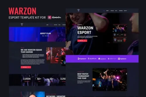 best Warzon esports gaming template kit instant download