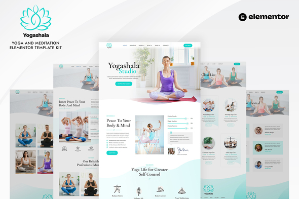 Yogashala - Yoga & Meditation Elementor Template Kit best yoga Elementor template kit instant download