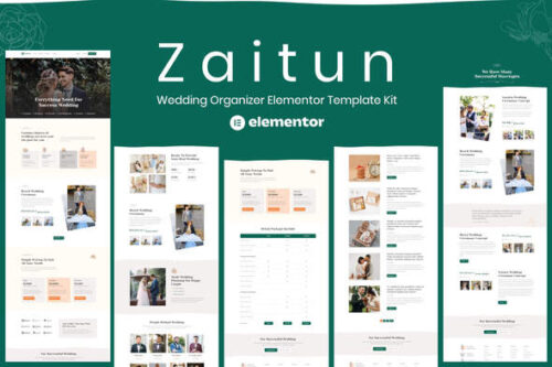 best wedding organizer Elementor template kit instant download