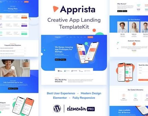Apprista - Creative App Landing Elementor Template Kit
