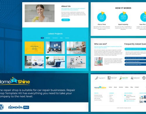 HomeShine - Cleaning & Laundry  Elementor Template Kit