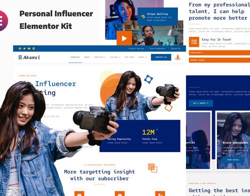 Akamsi - Personal Influencer Elementor Template Kit