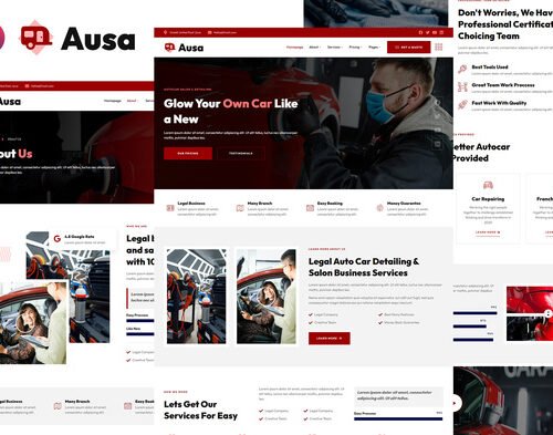 Ausa - Autocar Salon & Detailing Services Elementor Template Kit