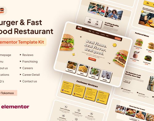 BigBurger - Burger & Fast Food Restaurant Elementor Template Kit