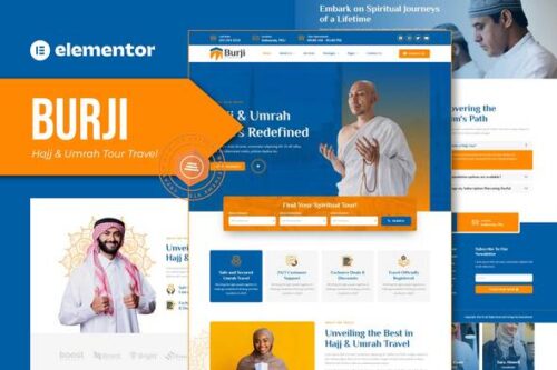 best Hajj Umrah Elementor template kit instant download