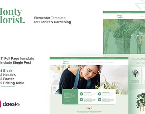 Monty Florist - Flower Boutique & Decoration Elementor Template Kit