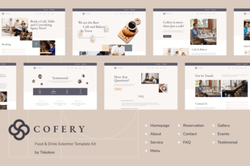 best Cofery restaurant Elementor template kit download