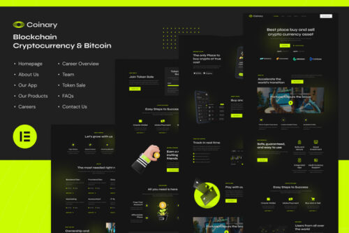 best cryptocurrency Elementor template kit download for blockchain website