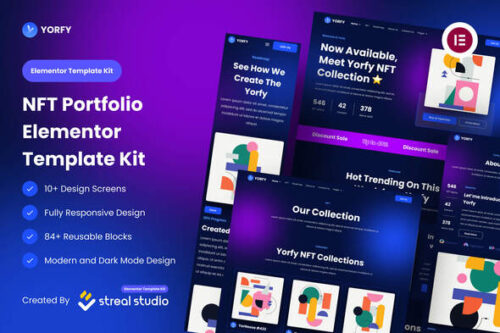 best NFT website template kit for Elementor download