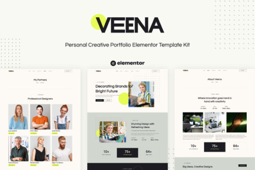 best creative portfolio Elementor template instant download