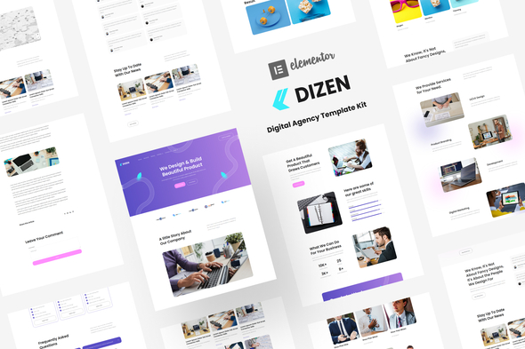 Dizen - Digital Agency Elementor Template Kit best digital agency Elementor template kit instant download