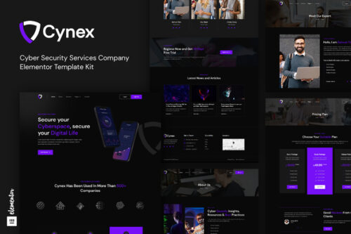 best cyber security Elementor template kit premium download