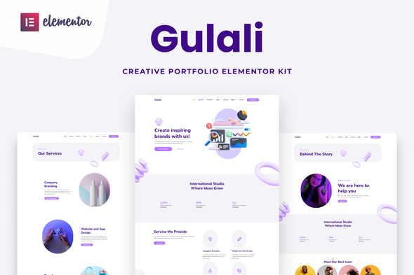 Gulali - Creative Portfolio Elementor Template Kit best Gulali creative portfolio Elementor template kit download