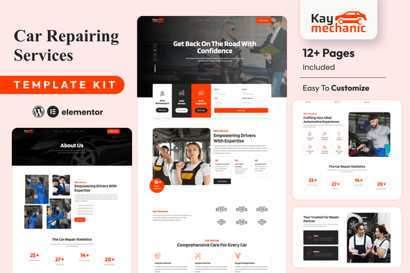 Kaymechanic – Car Repair & Auto Service Elementor Template Kit best car repair website template download for auto shops