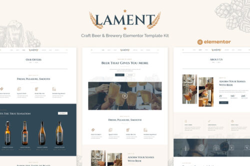 best craft beer Elementor template kit instant download