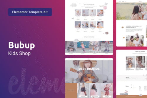 best kids store elementor template kit instant download