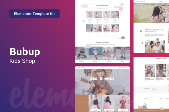 Bubup — Kids Store & Baby Shop Elementor Template Kit best kids store elementor template kit instant download