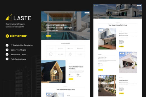 best real estate Elementor template kit instant download