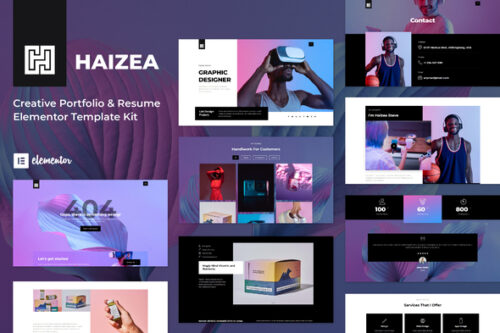 best Haizea creative portfolio Elementor template download