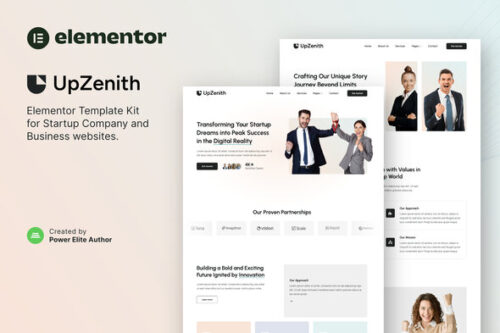 best UpZenith startup Elementor template kit download