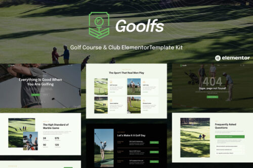 Best golf club website template for Elementor instant download