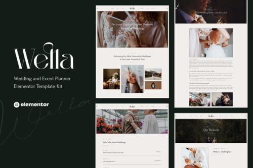best wedding planner Elementor template kit download