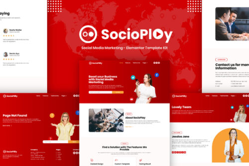 Best social media marketing Elementor template kit for instant download