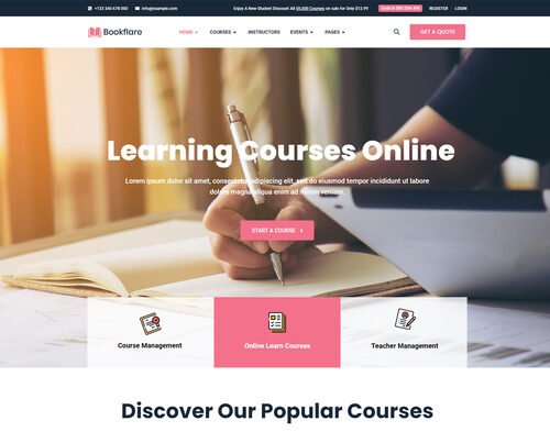 Bookflare – Modern Education & Online Learning Elementor Template Kit
