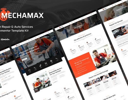 Mechamax - Car Repair & Auto Services Elementor Template Kit