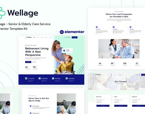 Wellage - Senior & Elderly Care Service Elementor Template Kit