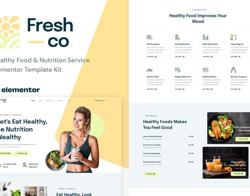 Freshco - Healthy Food & Nutrition Service Elementor Template Kit