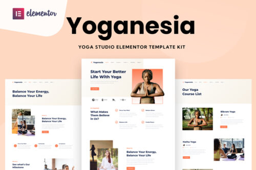 best Yoganesia yoga website template instant download