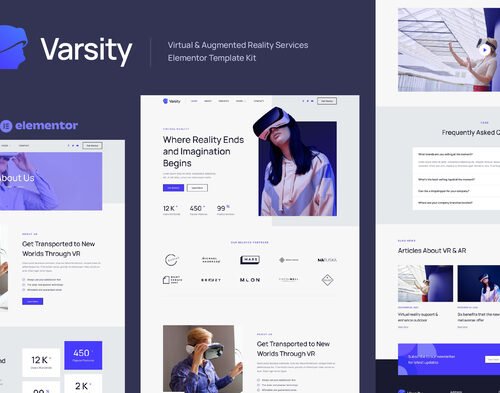Varsity - Virtual & Augmented Reality Services Elementor Template Kit