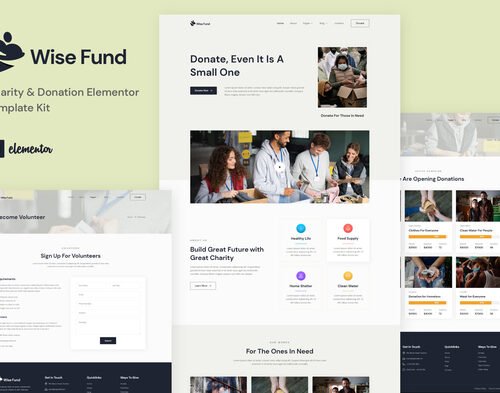 Wise Fund - Charity & Donation Elementor Template Kit