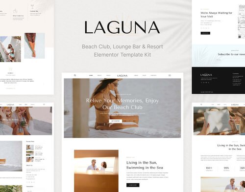 Laguna - Beach Club Lounge Bar & Resort Elementor Template Kit