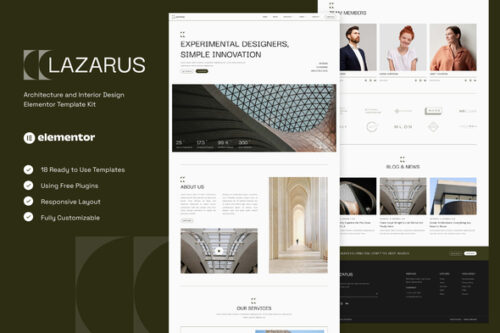 best architecture Elementor template kit instant download